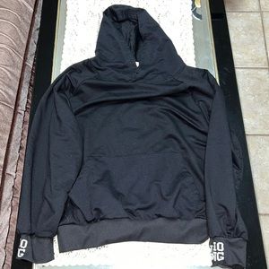 Black hooded sweatshirt